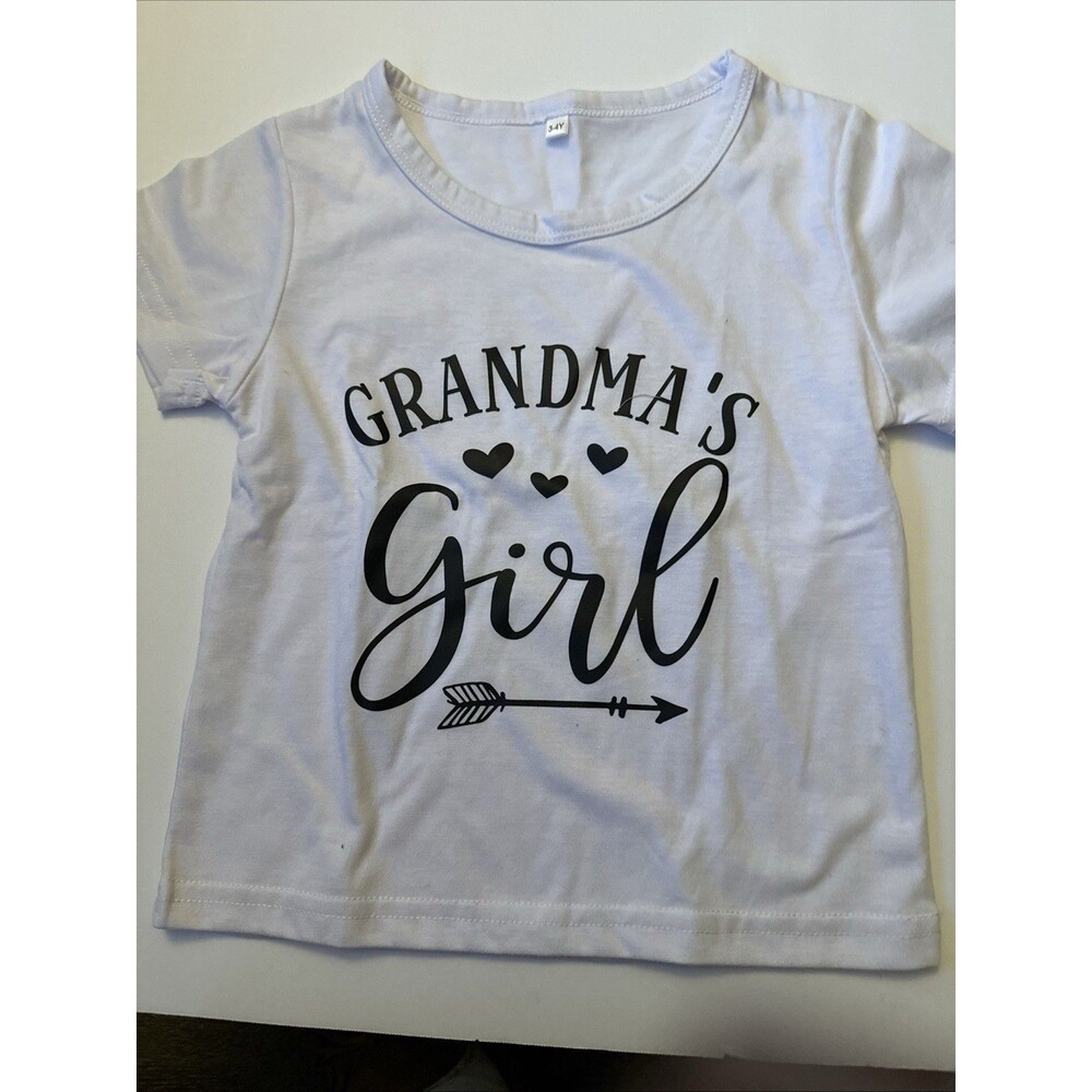 Grandma Girl For Granddaughter Toddler 3/4T-Shirt Grandbaby Drawing Child - Picture 2 of 2